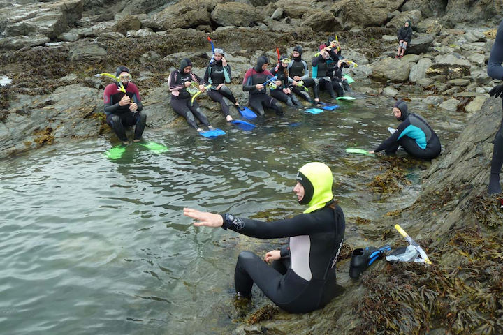 Instructions being given prior to a snorkel safari. © Keith Hiscock