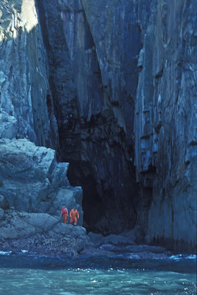 Lundy’s coastline is pock-marked by numerous caves at sea level © Robert Irving